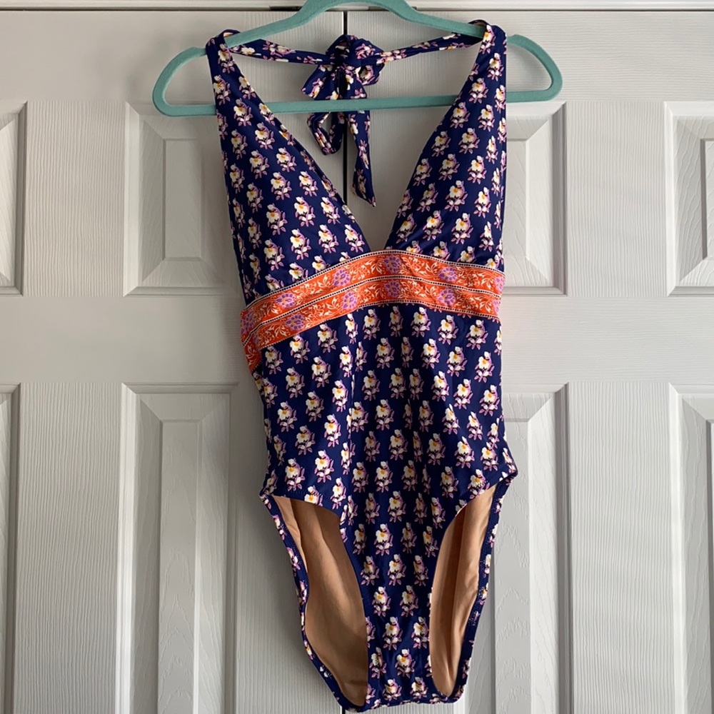 J. Crew one-piece halter swimsuit